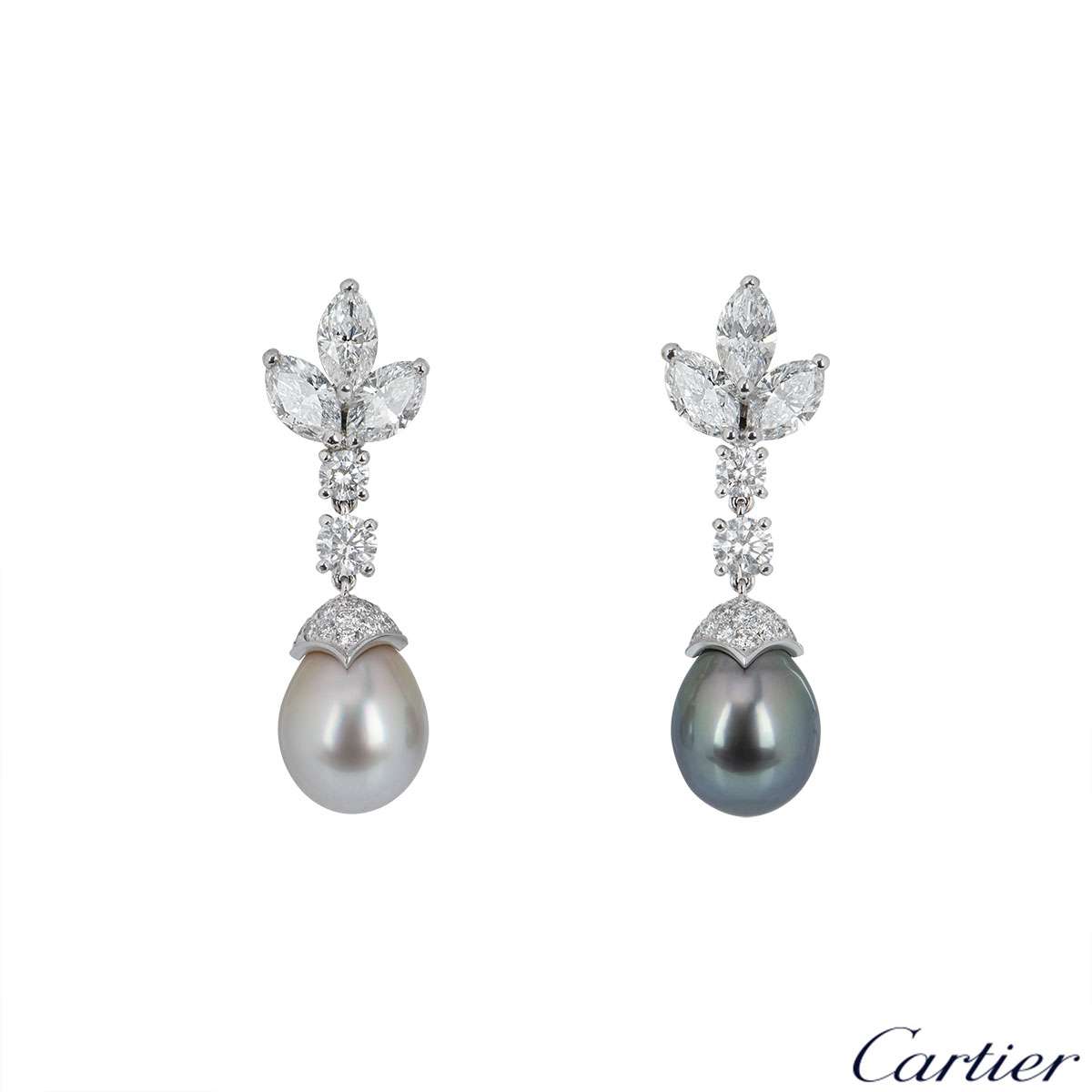 cartier black pearl earrings